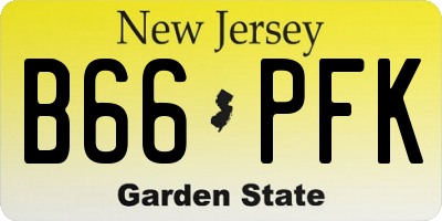 NJ license plate B66PFK