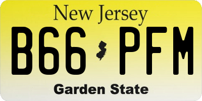 NJ license plate B66PFM