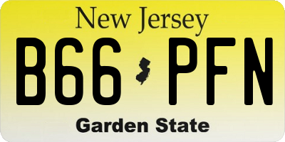 NJ license plate B66PFN