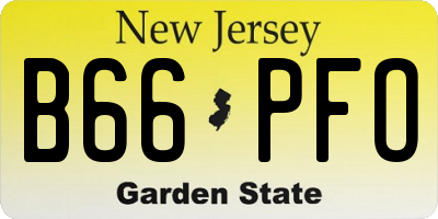 NJ license plate B66PFO