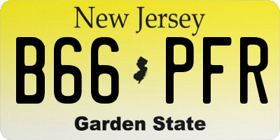 NJ license plate B66PFR