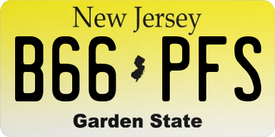 NJ license plate B66PFS