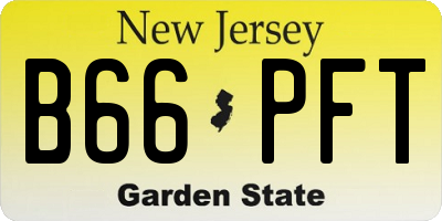 NJ license plate B66PFT