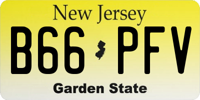 NJ license plate B66PFV