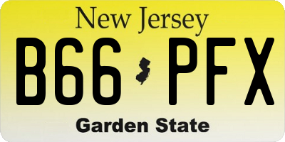 NJ license plate B66PFX