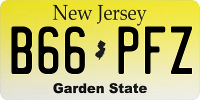 NJ license plate B66PFZ