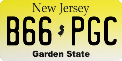 NJ license plate B66PGC