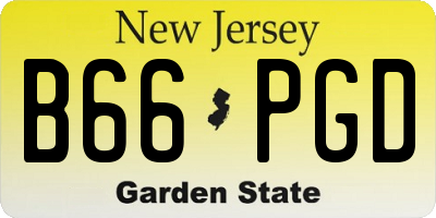 NJ license plate B66PGD
