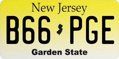 NJ license plate B66PGE