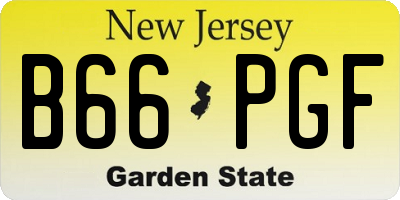 NJ license plate B66PGF