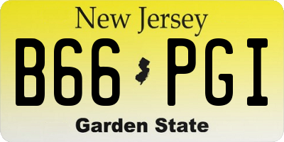 NJ license plate B66PGI