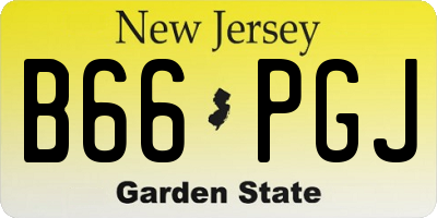 NJ license plate B66PGJ