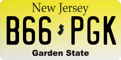 NJ license plate B66PGK