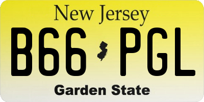 NJ license plate B66PGL