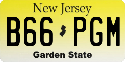 NJ license plate B66PGM