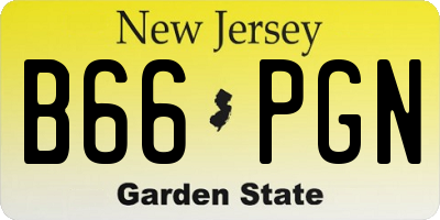 NJ license plate B66PGN