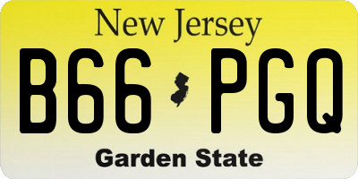 NJ license plate B66PGQ