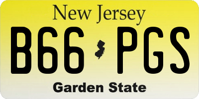 NJ license plate B66PGS