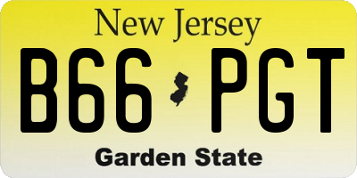 NJ license plate B66PGT