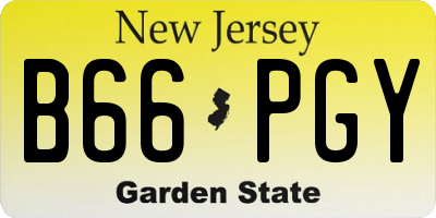 NJ license plate B66PGY