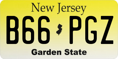 NJ license plate B66PGZ