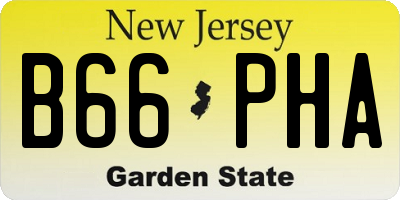 NJ license plate B66PHA