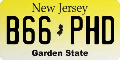 NJ license plate B66PHD