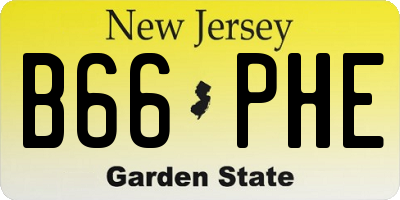 NJ license plate B66PHE