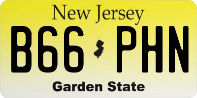NJ license plate B66PHN