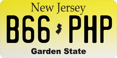NJ license plate B66PHP