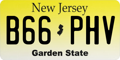 NJ license plate B66PHV