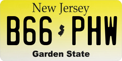 NJ license plate B66PHW