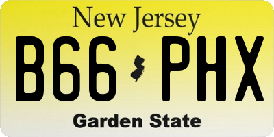 NJ license plate B66PHX