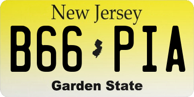 NJ license plate B66PIA