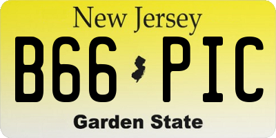 NJ license plate B66PIC