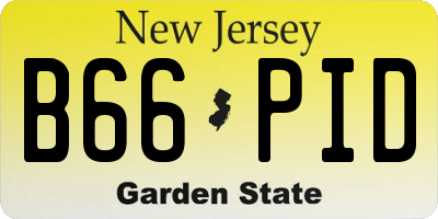 NJ license plate B66PID