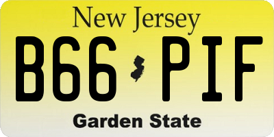 NJ license plate B66PIF