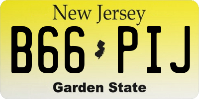 NJ license plate B66PIJ