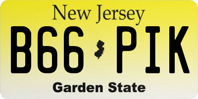 NJ license plate B66PIK