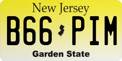 NJ license plate B66PIM