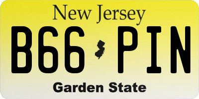 NJ license plate B66PIN