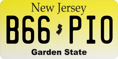NJ license plate B66PIO