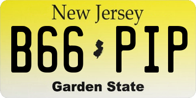 NJ license plate B66PIP