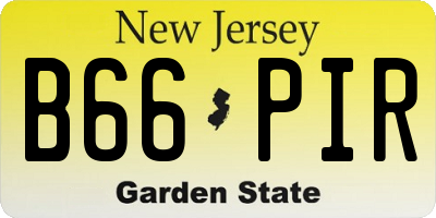 NJ license plate B66PIR