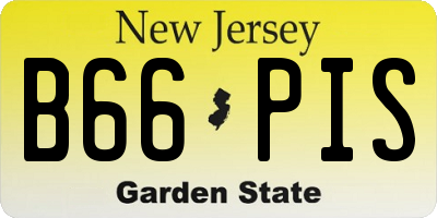 NJ license plate B66PIS