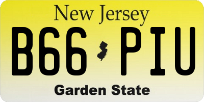 NJ license plate B66PIU