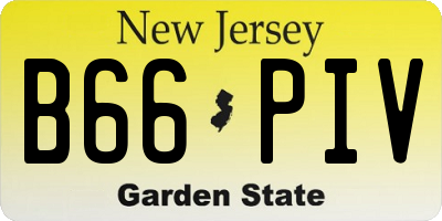 NJ license plate B66PIV