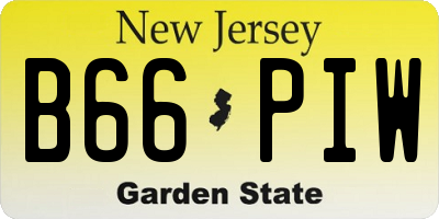 NJ license plate B66PIW