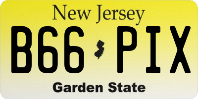 NJ license plate B66PIX