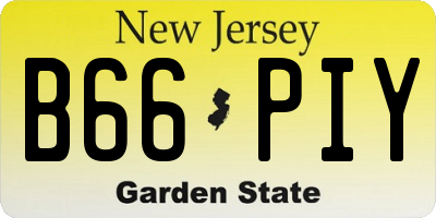 NJ license plate B66PIY